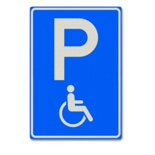 VERKEERSBORD E06 PARKEERGELEGENHEID GEHANDICAPTEN